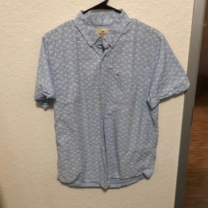 Blue button up t shirt